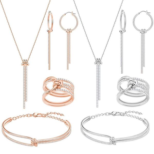 swa classic charm new concentric twist bracelet necklace ring jewelry set fashionable lady happy gift, Silver
swa classic charm new concentric twist bracelet necklace ring jewelry set fashionable lady happy gift, Silver