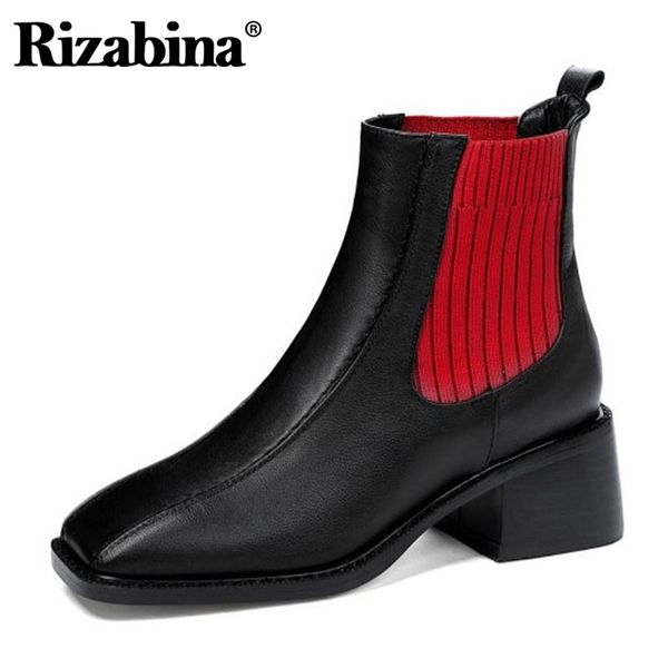 rizabina real leather women ankle boots mixed color stretch thick heel warm boots fashion women party footwear size 33-40, Black
rizabina real leather women ankle boots mixed color stretch thick heel warm boots fashion women party footwear size 33-40, Black
