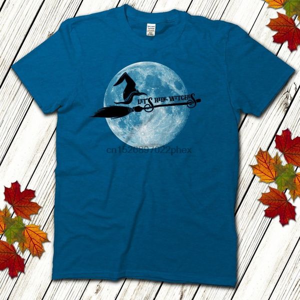 lets ride witches witch shirt moon shirt full moon halloween t-shirt halloween shirt for women screen printed graphic tee