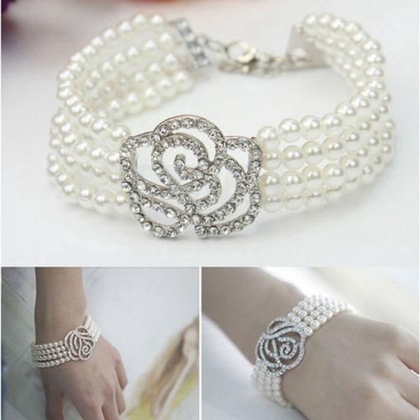 link, chain bohemian fashion pearl crystal rose flower multilayer bead stretch charm bracelet bangle for women femme pulseras mujer, Black
link, chain bohemian fashion pearl crystal rose flower multilayer bead stretch charm bracelet bangle for women femme pulseras mujer, Black