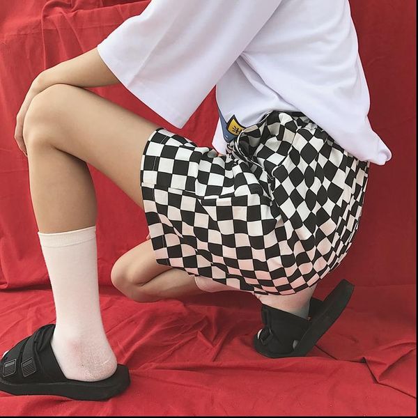 punk plaid shorts women and men summer plus size large elastic waist casual loose short pants pockets wide leg pantalones cortos, White;black
punk plaid shorts women and men summer plus size large elastic waist casual loose short pants pockets wide leg pantalones cortos, White;black