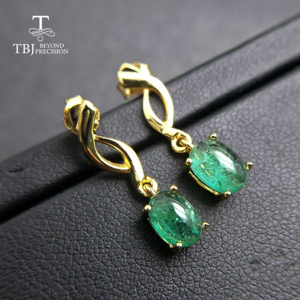 tbj,lovely delicate natural emerald gemstone earring elegant earring in 925 sterling silver yellow gold color for women with box
tbj,lovely delicate natural emerald gemstone earring elegant earring in 925 sterling silver yellow gold color for women with box