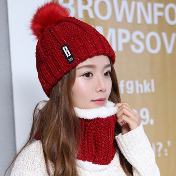add wool fur pom poms winter hats skullies beanies for women wool scarf caps gorras bonnet knitted hat, Blue;gray
add wool fur pom poms winter hats skullies beanies for women wool scarf caps gorras bonnet knitted hat, Blue;gray