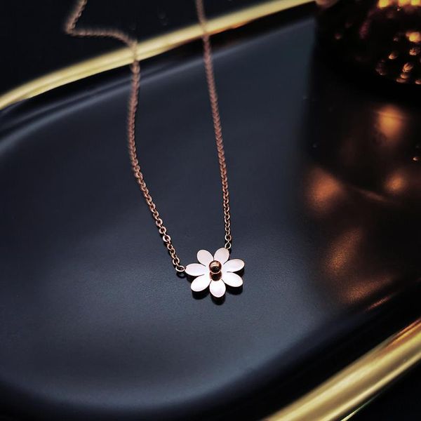 pendant necklaces korean style flower fashion small rose gold necklace stainless steel female, Silver
pendant necklaces korean style flower fashion small rose gold necklace stainless steel female, Silver