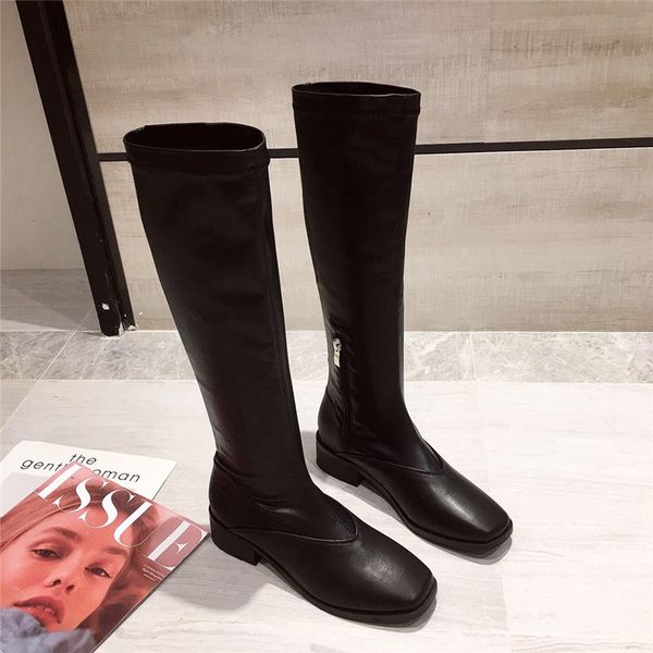 women's high boots new winter outdoor warm and comfortable shoes leather flat heel fashion zipper long pu waterproof boots, Black
women's high boots new winter outdoor warm and comfortable shoes leather flat heel fashion zipper long pu waterproof boots, Black