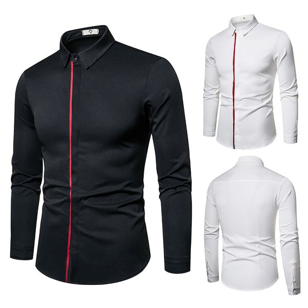 new spring and autumn men's casual solid color long sleeve shirt slim stand collar fashion trendy man 9024, White;black
new spring and autumn men's casual solid color long sleeve shirt slim stand collar fashion trendy man 9024, White;black