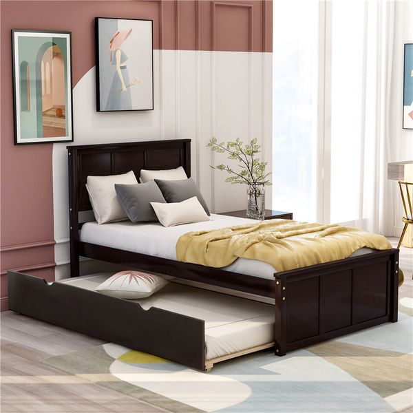 us stock platform bed with twin size trundle twin size frame espresso home furniture living room bed fast shipping
us stock platform bed with twin size trundle twin size frame espresso home furniture living room bed fast shipping