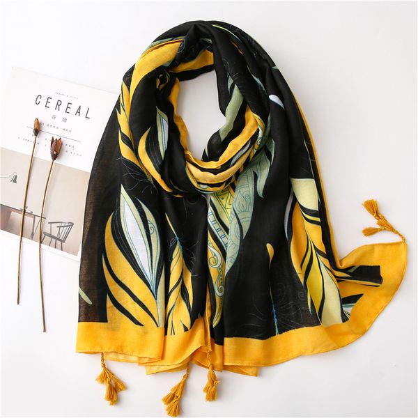 scarves 2021 women autumn yellow leafs floral tassel viscose scarf print shawl foulard muslim hijab caps 180*100cm, Blue;gray
scarves 2021 women autumn yellow leafs floral tassel viscose scarf print shawl foulard muslim hijab caps 180*100cm, Blue;gray