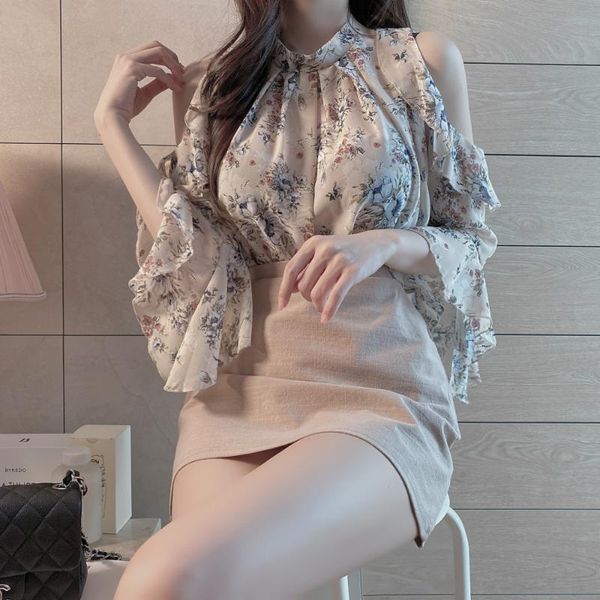 2020 brand new ladies halter neck off shoulder ruffled sleeve chic floral printing blouse women shirts chemise blusa, White
2020 brand new ladies halter neck off shoulder ruffled sleeve chic floral printing blouse women shirts chemise blusa, White