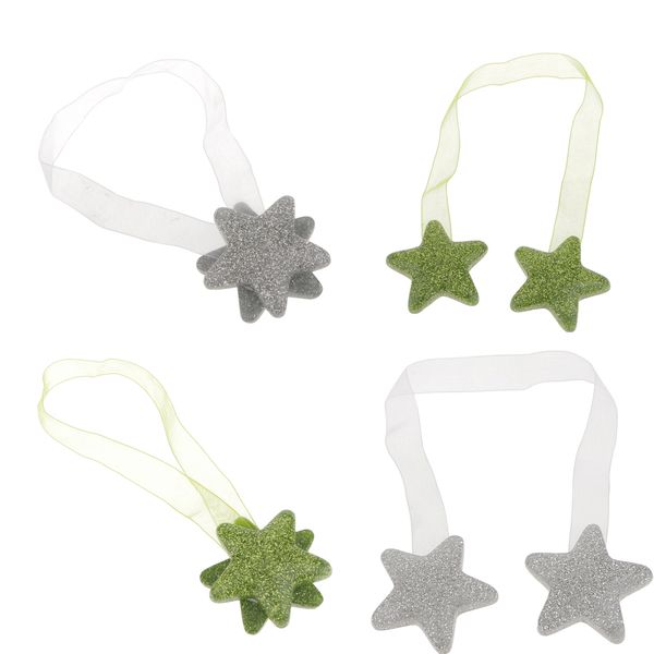 4pieces silver green magnetic magnet curtain drapery tiebacks holder tie backs 
4pieces silver green magnetic magnet curtain drapery tiebacks holder tie backs