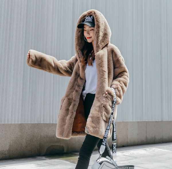 women winter outerwear furry faux rabbit fur leopard coat ladies korean loose fake fur jacket plush mid-long overcoats, Black
women winter outerwear furry faux rabbit fur leopard coat ladies korean loose fake fur jacket plush mid-long overcoats, Black