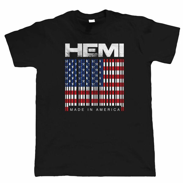 hemi barcode made in america mens muscle car t shirt rod v8