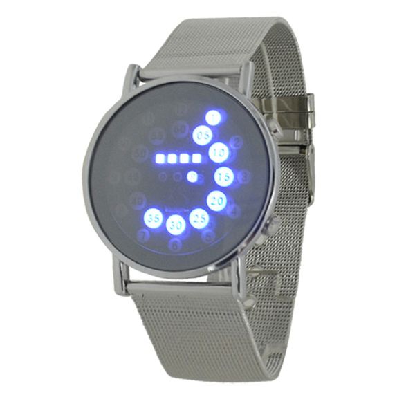 2020 men sports blue multi led light ball display mesh stainless steel band digital week date fashion women watches relogio, Slivery;brown
2020 men sports blue multi led light ball display mesh stainless steel band digital week date fashion women watches relogio, Slivery;brown