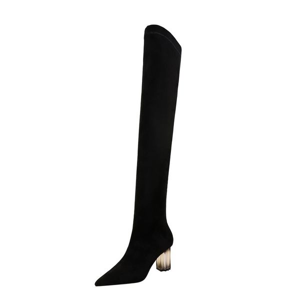 meriahzheng fashion transparent crystal high heel pointed suede slimming pedicure over-the-knee boots ds-1718-13, Black
meriahzheng fashion transparent crystal high heel pointed suede slimming pedicure over-the-knee boots ds-1718-13, Black