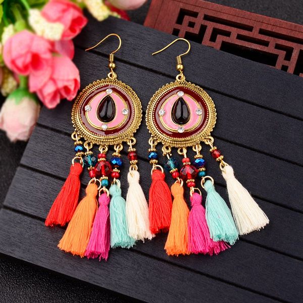 fashion bohemia boho women's colorful tassel earrings ethnic geometric beads dangle earrings afghan egypt gypsy jewelry, Silver
fashion bohemia boho women's colorful tassel earrings ethnic geometric beads dangle earrings afghan egypt gypsy jewelry, Silver