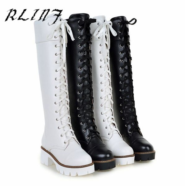 rlinf low with high tube knight boots with european and american retro large size boots women's, Black
rlinf low with high tube knight boots with european and american retro large size boots women's, Black