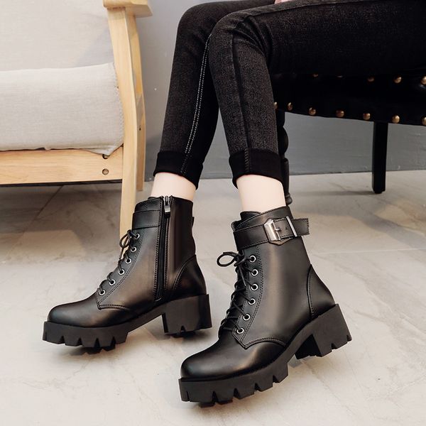 goohojio 2020 new thick breathable round toe boots for women fashion lace-up boots female autumn ankle zipper woman shoes, Black
goohojio 2020 new thick breathable round toe boots for women fashion lace-up boots female autumn ankle zipper woman shoes, Black