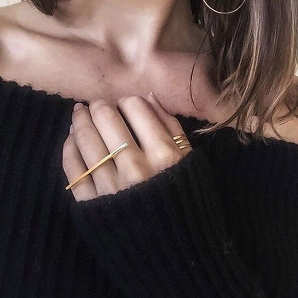 cluster rings minimalist personality long bar one line ring knuckle joint all-match design finger accessories bagues pour femme, Golden;silver
cluster rings minimalist personality long bar one line ring knuckle joint all-match design finger accessories bagues pour femme, Golden;silver