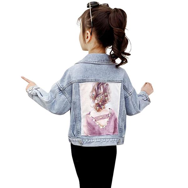 jackets coat for girl floral pattern denim jacket outerwear patchwork children's casual style clothes, Blue;gray
jackets coat for girl floral pattern denim jacket outerwear patchwork children's casual style clothes, Blue;gray