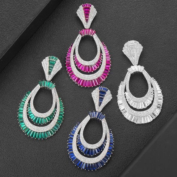 dangle drop earrings for women wedding baguette cut cubic zirconia cz dubai bridal earrings boucle d'oreille femme 2020, Silver
dangle drop earrings for women wedding baguette cut cubic zirconia cz dubai bridal earrings boucle d'oreille femme 2020, Silver