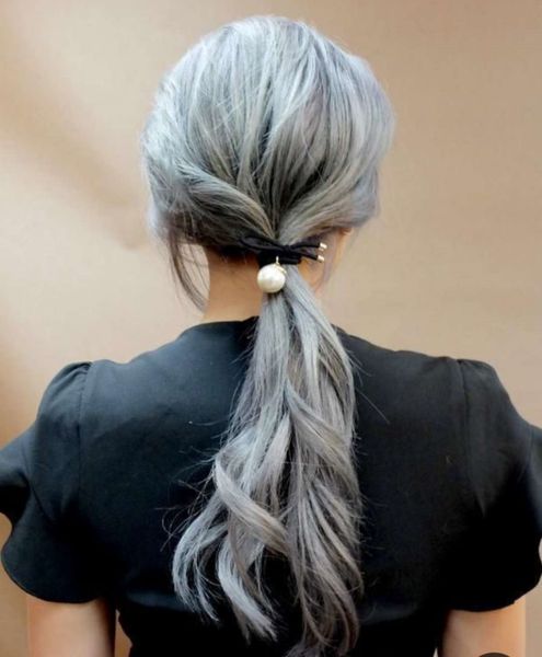 pure grey adjustable messy style ponytail hair extension natural wavy real hair-piece with wrap around amazing shape for you, Black
pure grey adjustable messy style ponytail hair extension natural wavy real hair-piece with wrap around amazing shape for you, Black