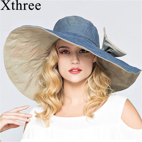 wide brim hats xthree reversible summer hat for women superlarge beach cap sun female england style, Blue;gray
wide brim hats xthree reversible summer hat for women superlarge beach cap sun female england style, Blue;gray