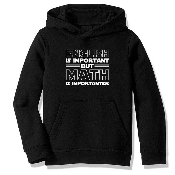 fleece hooded sweatshirt hoodies english is important but math is importanter casual clothing, Black
fleece hooded sweatshirt hoodies english is important but math is importanter casual clothing, Black
