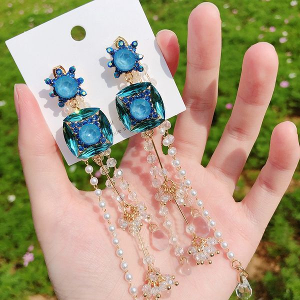 dangle & chandelier mengjiqiao 2021 korean vintage luxury square crystal long drop earrings for women girls elegant pearl tassel party pendi, Silver
dangle & chandelier mengjiqiao 2021 korean vintage luxury square crystal long drop earrings for women girls elegant pearl tassel party pendi, Silver