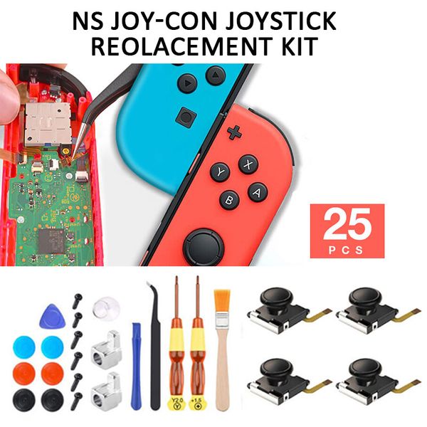25pcs/set joycon joystick replacement for switch / lite game controller 3d analog stick parts repair tool kit
25pcs/set joycon joystick replacement for switch / lite game controller 3d analog stick parts repair tool kit