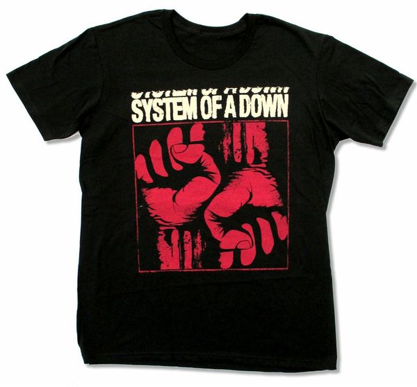 system of a down fists black t shirt new tee shirt streetwear harajuku leisure