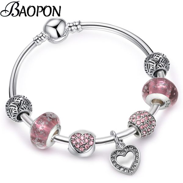 charm bracelets baopon 2021 est vintage silver plated love heart for women crystal beads fine & bangles jewelry, Golden;silver
charm bracelets baopon 2021 est vintage silver plated love heart for women crystal beads fine & bangles jewelry, Golden;silver