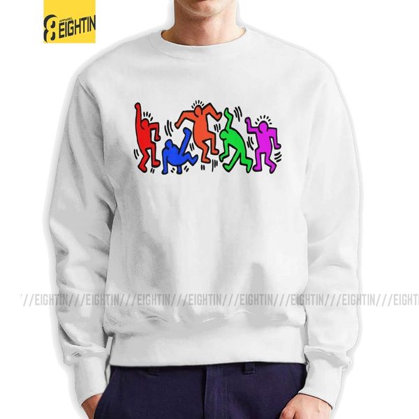 keith haring dance men's sweatshirts hipster cotton crewneck pullover geek hoodies for men, Black
keith haring dance men's sweatshirts hipster cotton crewneck pullover geek hoodies for men, Black