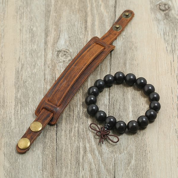 charm bracelets black beaded men wood bead punk 2pcs/set wristbands vintage beads genuine leather women homme jewelry, Golden;silver
charm bracelets black beaded men wood bead punk 2pcs/set wristbands vintage beads genuine leather women homme jewelry, Golden;silver