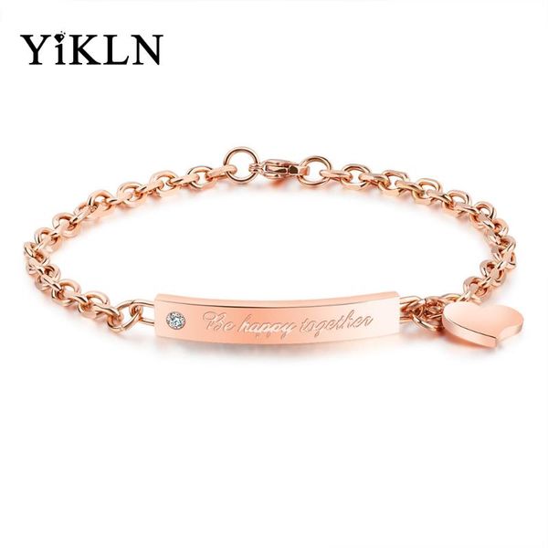 yikln romantic titanium steel love tag bracelets bangles electroplated rose gold female chain & link bracelets jewelry yb18198, Black
yikln romantic titanium steel love tag bracelets bangles electroplated rose gold female chain & link bracelets jewelry yb18198, Black
