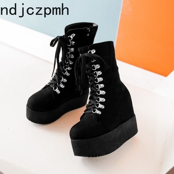 boots autumn and winter the fashion flock round head zipper wedge high heel middle tube women's shoes size 34-43, Black
boots autumn and winter the fashion flock round head zipper wedge high heel middle tube women's shoes size 34-43, Black