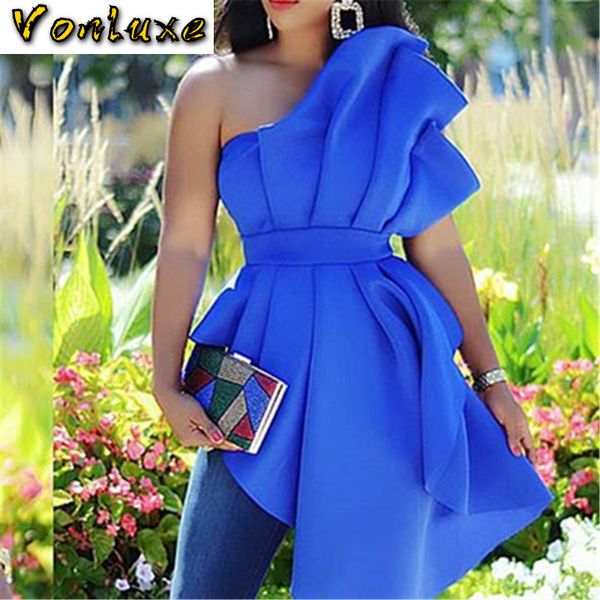 2020 new spring summer ruffles blouse women ladies casual one shoulder blue shirt sleeveless backless african blusas female, White
2020 new spring summer ruffles blouse women ladies casual one shoulder blue shirt sleeveless backless african blusas female, White