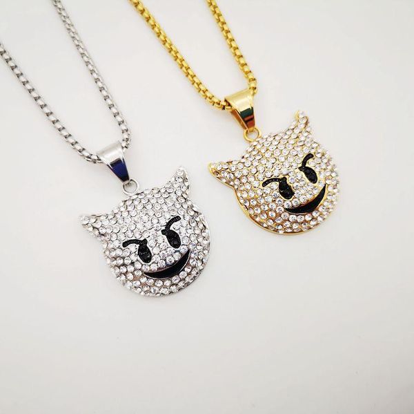 2020 aw новый bing bling замороженный из полных стразы дьявол кулон ожерелье из нержавеющей стали хип-хоп рок дьявола ожерелье ювелирных изд, Silver
2020 aw новый bing bling замороженный из полных стразы дьявол кулон ожерелье из нержавеющей стали хип-хоп рок дьявола ожерелье ювелирных изд, Silver
