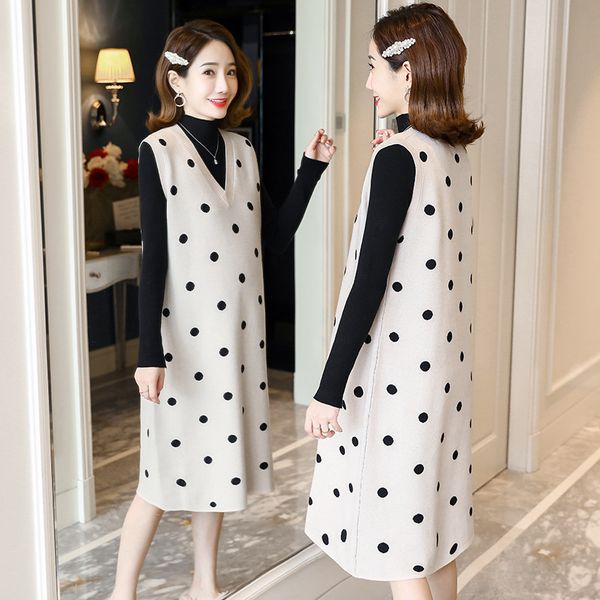 casual dresses the 2021 pregnant women suits autumn/winter dress half a turtleneck sweater vest two-piece v-neck wave point, Black;gray
casual dresses the 2021 pregnant women suits autumn/winter dress half a turtleneck sweater vest two-piece v-neck wave point, Black;gray