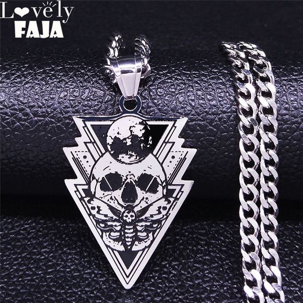 gothic moth skeleton stainless steel necklace women/men black color chain necklace jewelry collares de acero inoxida n4036s03, Silver
gothic moth skeleton stainless steel necklace women/men black color chain necklace jewelry collares de acero inoxida n4036s03, Silver