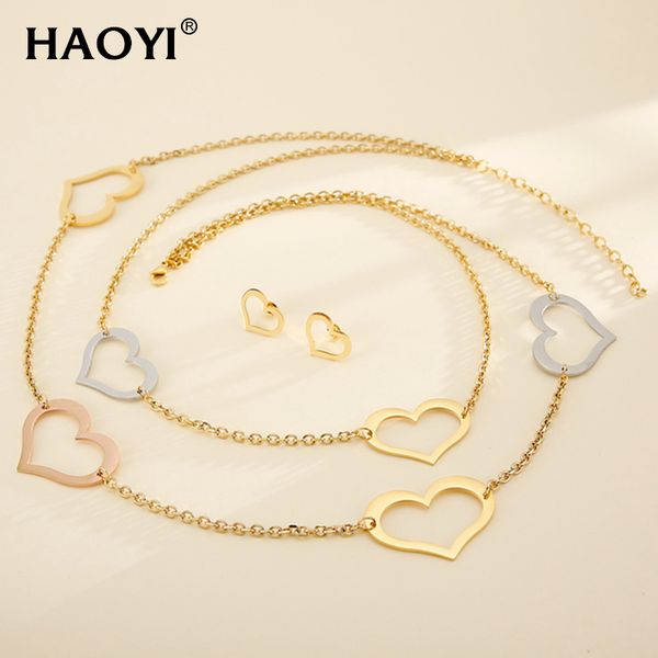 haoyi new stainless steel 3-color multi-layer heart-shaped wweater chain for women bikini party gift jewelry sets, Silver
haoyi new stainless steel 3-color multi-layer heart-shaped wweater chain for women bikini party gift jewelry sets, Silver