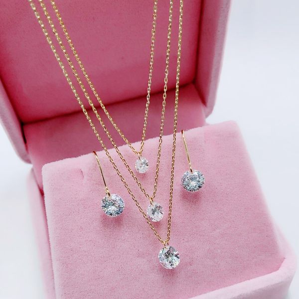 vanifin fashion jewelry romantic three layer crystal zircon micro inlay necklace with earrings for everyday wedding gift, Silver
vanifin fashion jewelry romantic three layer crystal zircon micro inlay necklace with earrings for everyday wedding gift, Silver