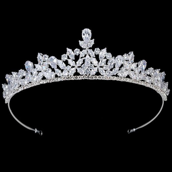 tiaras and crown exquisite temperamento nupcial bod women wedding party hair accessories headband zircon bc5705 princesa, Golden;silver