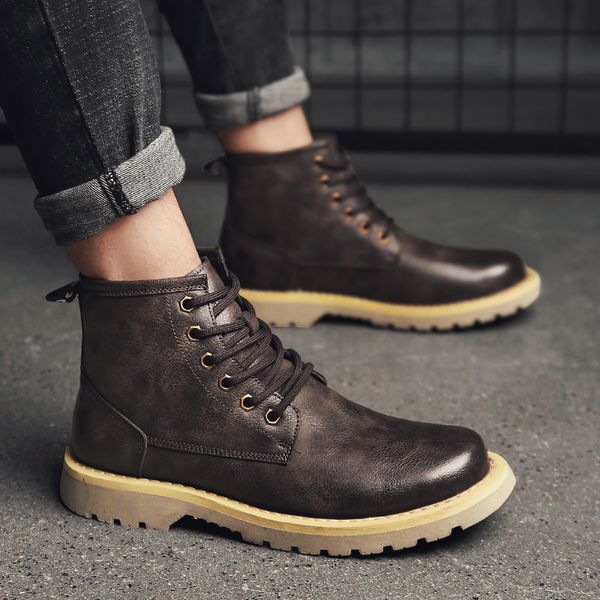 england style men's fashion desert boots platform cow leather tooling shoes spring autumn ankle boot botas hombre botte, Black
england style men's fashion desert boots platform cow leather tooling shoes spring autumn ankle boot botas hombre botte, Black