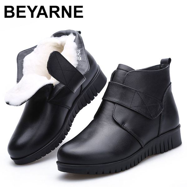 beyarne new fashion comfortable warm winter wool boots flat non-slip genuine leather shoes women snow warm boots winter, Black
beyarne new fashion comfortable warm winter wool boots flat non-slip genuine leather shoes women snow warm boots winter, Black