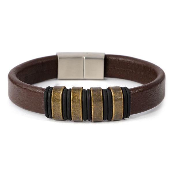 charm bracelets trendy leather bracelet for men vintage jewelry 11mm width stainless steel magnet clasp bangle male round, Golden;silver
charm bracelets trendy leather bracelet for men vintage jewelry 11mm width stainless steel magnet clasp bangle male round, Golden;silver