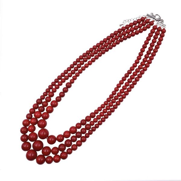 elegant women multilayer chain necklace jewelry artificial coral round beads strand necklaces jewelry statement accessories b165, Silver
elegant women multilayer chain necklace jewelry artificial coral round beads strand necklaces jewelry statement accessories b165, Silver