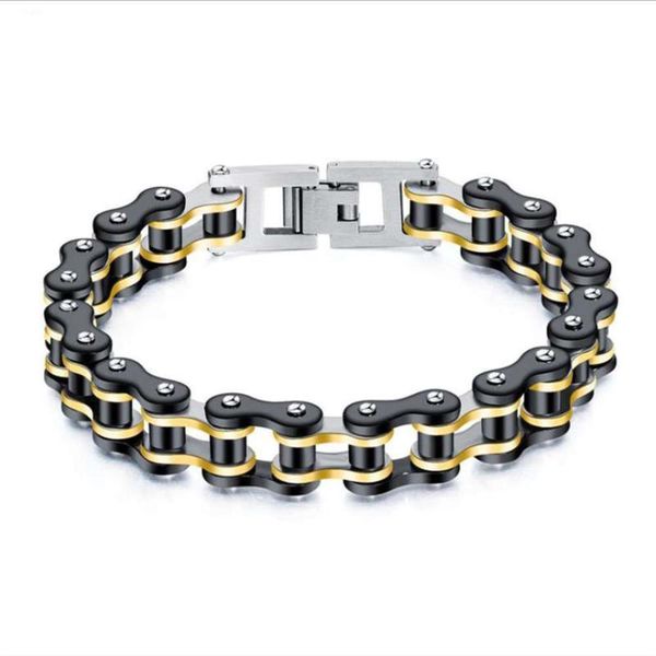 link, chain men jewelry titanium steel rock style locomotive bracelet so174, Black 
link, chain men jewelry titanium steel rock style locomotive bracelet so174, Black
