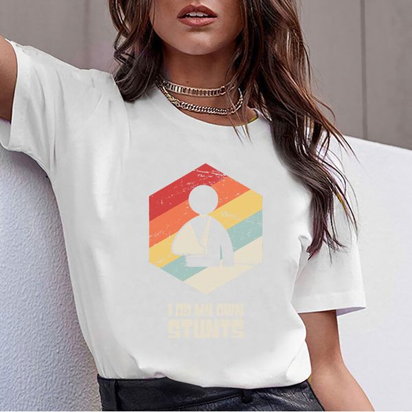 t shirt women retro dislocated broken shoulder gift funny white print female tshirt