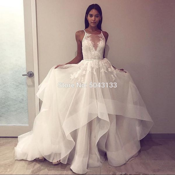 a line spaghetti straps beach wedding dresses 2020 sheer o neck lace appliques bridal gowns backless ruffles tiered bride d, Blue;red
a line spaghetti straps beach wedding dresses 2020 sheer o neck lace appliques bridal gowns backless ruffles tiered bride d, Blue;red