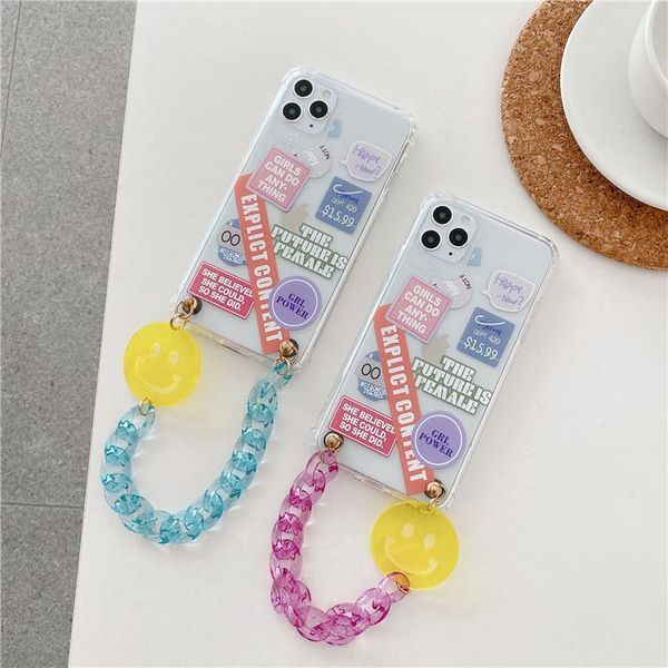 cartoon cute luxury bracelet phone cases for iphone 11 pro max x xs xr 7 8 plus se 2020 smile fluorescent color chain soft back cover
cartoon cute luxury bracelet phone cases for iphone 11 pro max x xs xr 7 8 plus se 2020 smile fluorescent color chain soft back cover